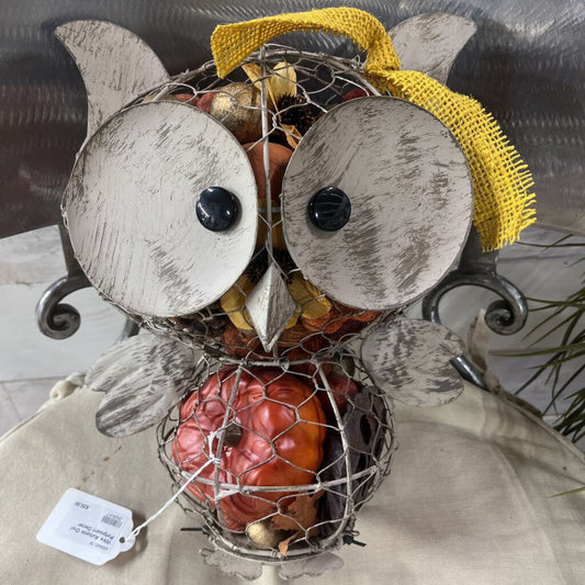 Wire Autumn Owl Potpourri Decor