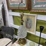 Vtg Brass & Crystal Pineapple Lamp