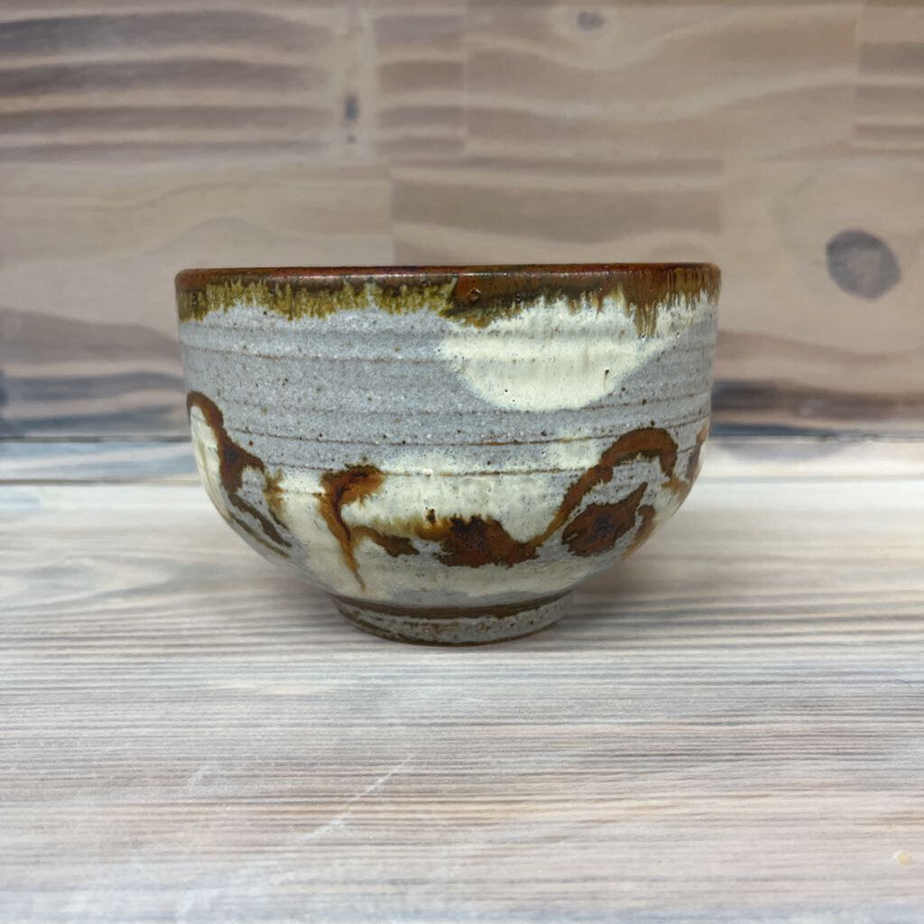 POTTERY BOWL W/ABSTRACT DESIGN