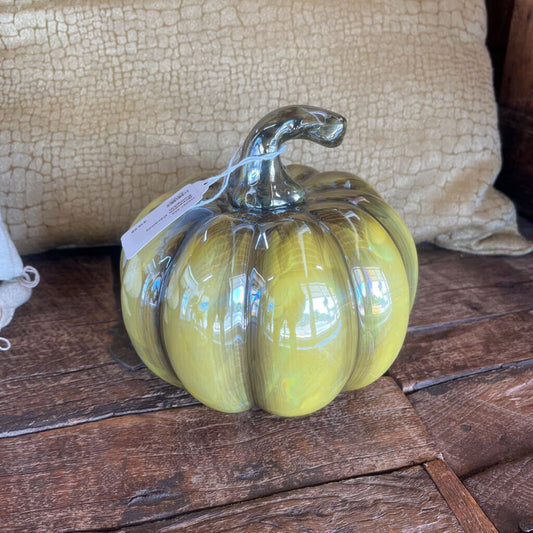 GREENISH CERAMIC PUMPKIN