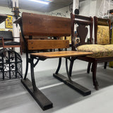 VINTAGE IRON AND WOOD OLD SCHOOL DESK