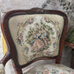 PAIR VICTORIAN TAPESTRY ARM CHAIRS