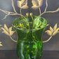 Green Empoli Art Glass Twisted Pedestal Vase