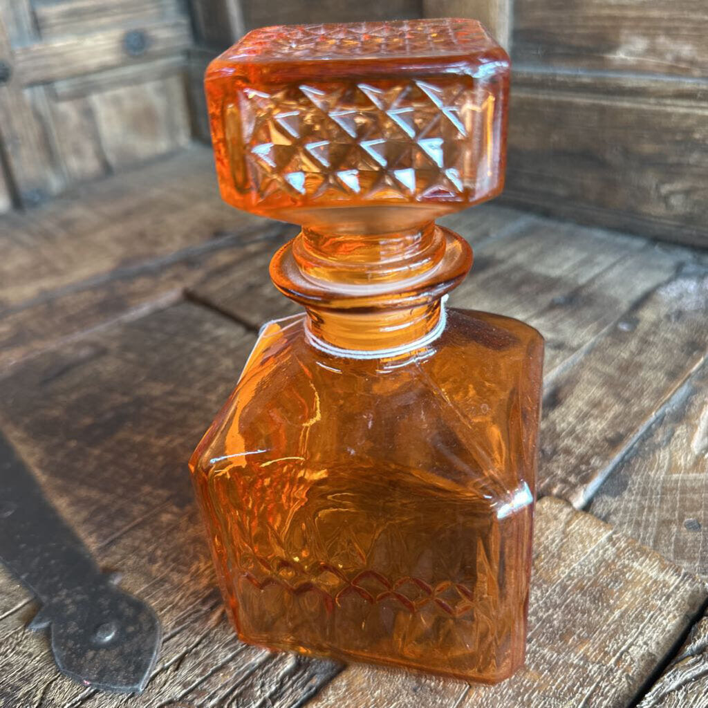 Orange Square Diamond Glass Decanter