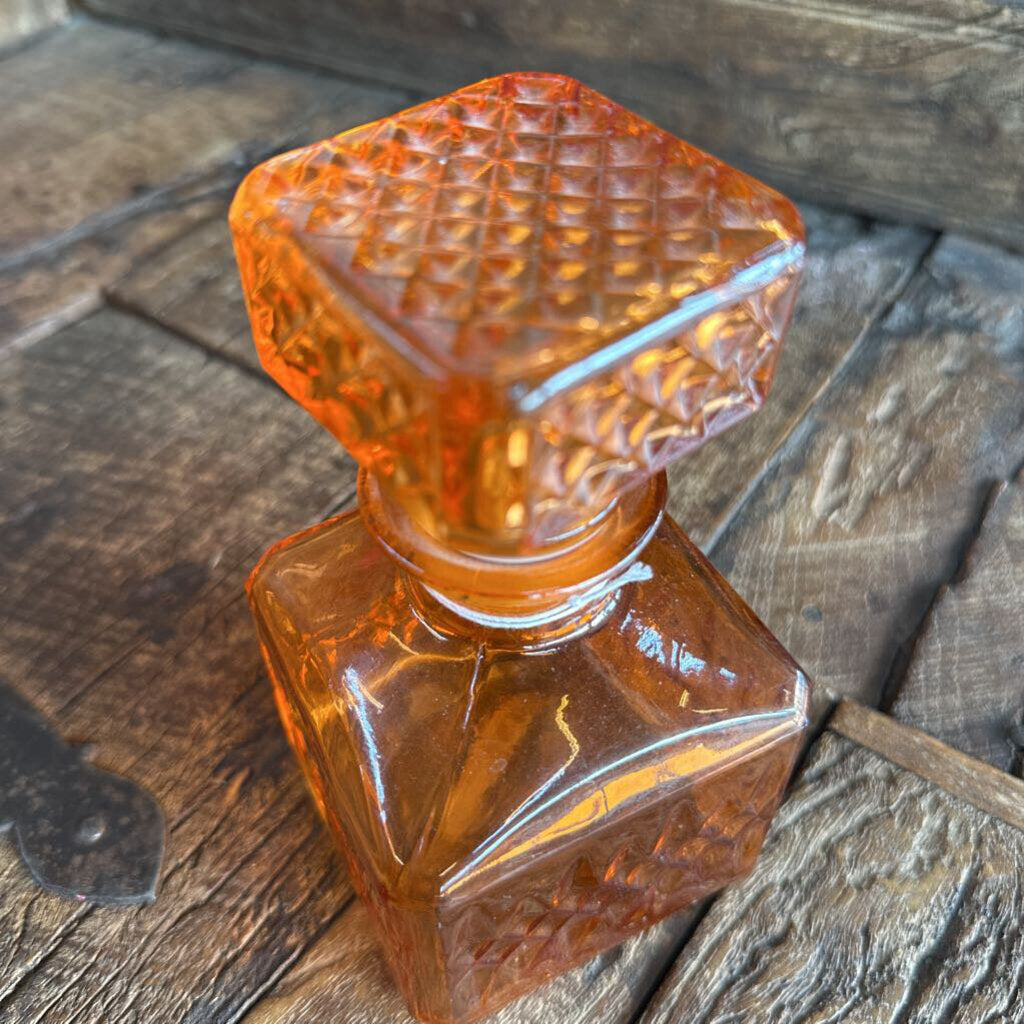 Orange Square Diamond Glass Decanter