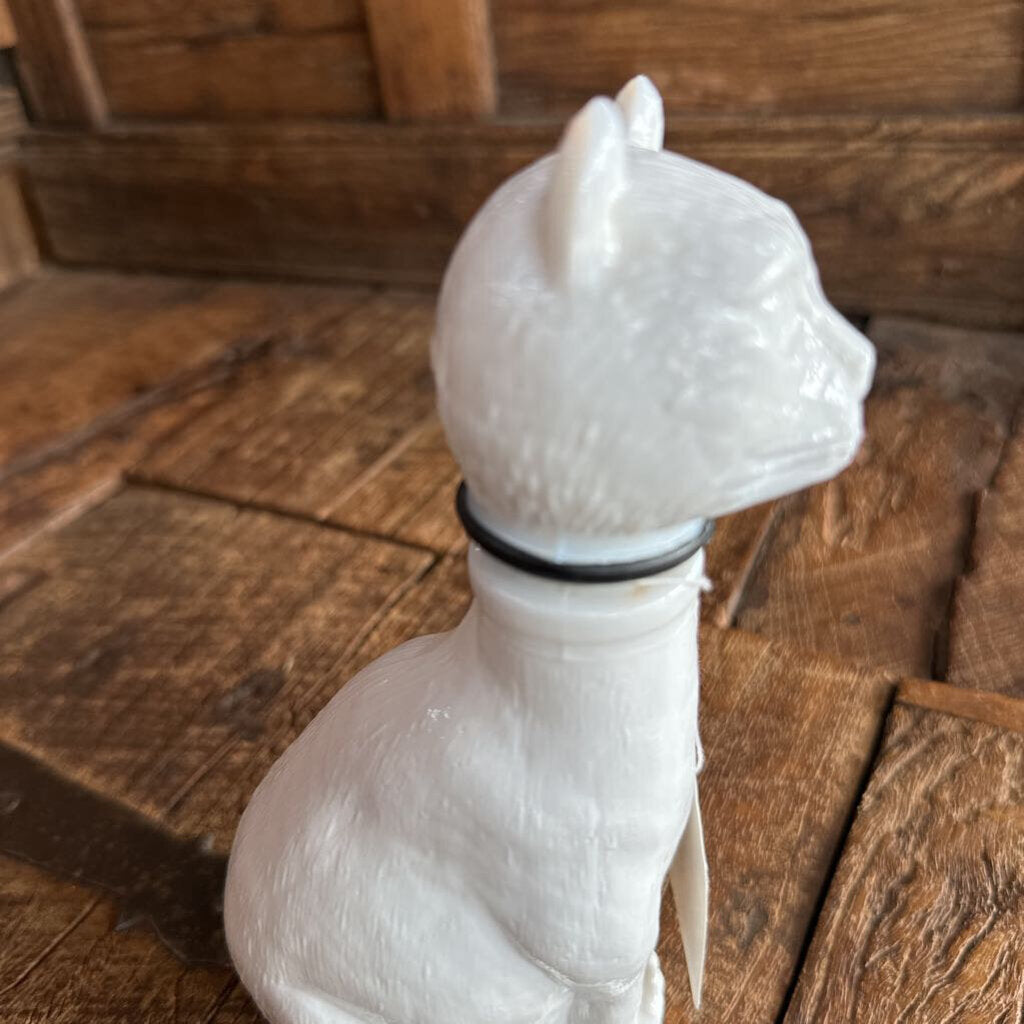 Empoli Art Glass Milk Glass Cat Decanter