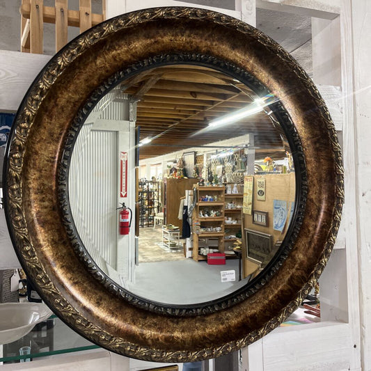 LARGE ROUND ORNATE MIRROR
