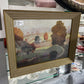 VTG SIGNED COBBLESTONE BRIDGE FRAMED ART