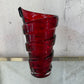 RED GLASS LAYERED VASE