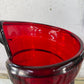 RED GLASS LAYERED VASE