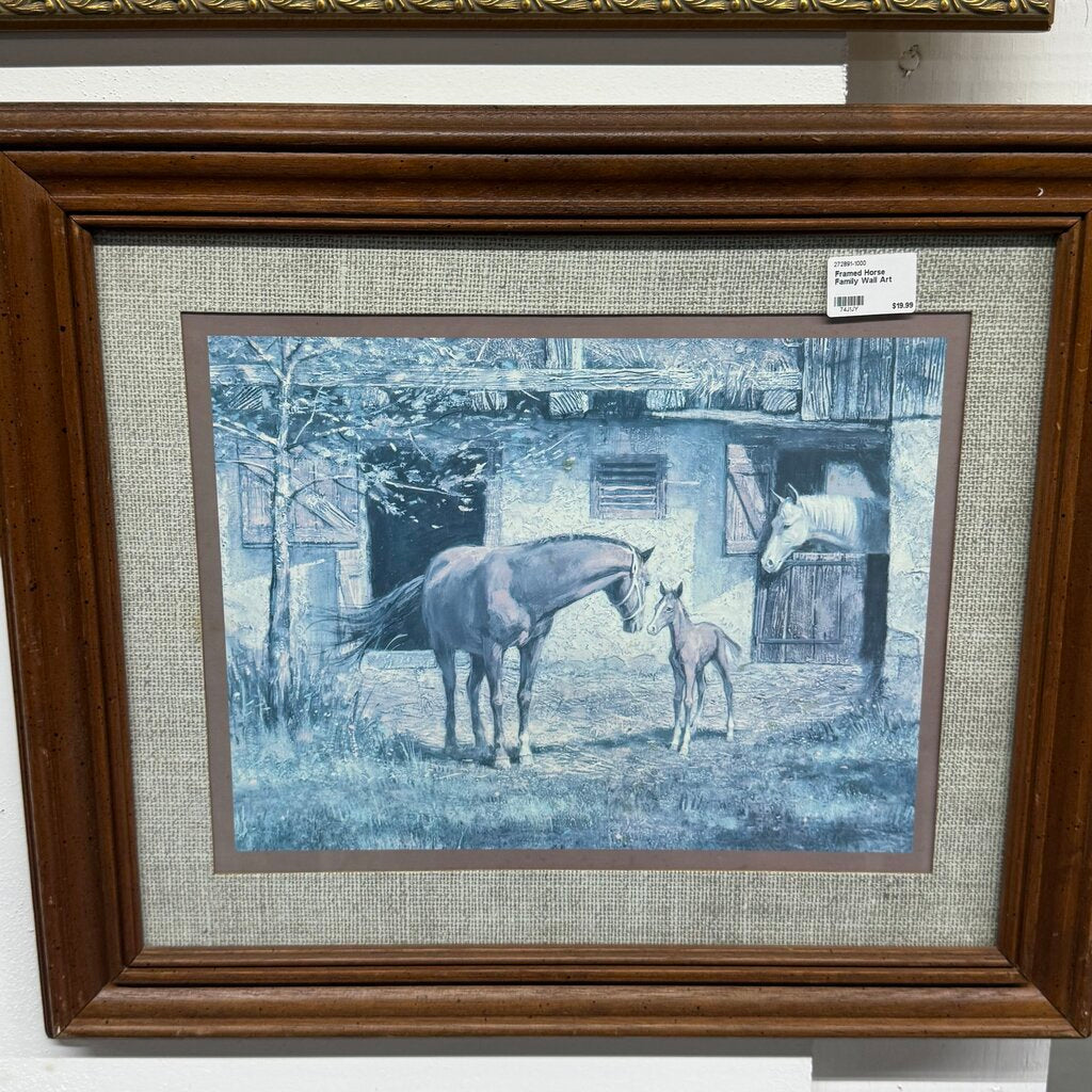 FRAMED HORSE FAMILY WALL ART