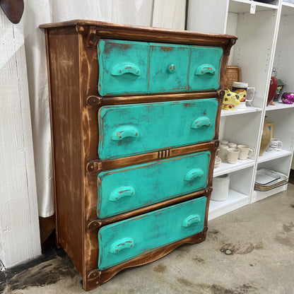 Rustic Wood 4 Drawer Chest of Drawer