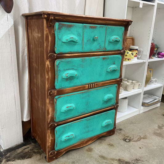 Rustic Wood 4 Drawer Chest of Drawer