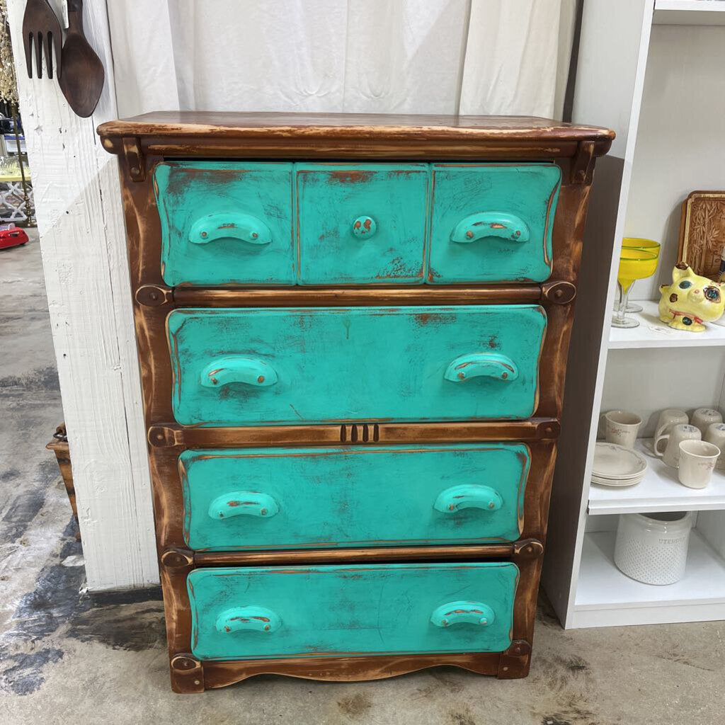 Rustic Wood 4 Drawer Chest of Drawer