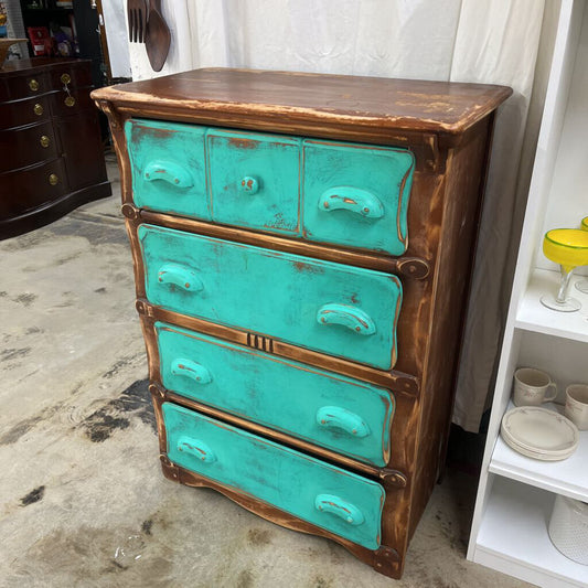 Rustic Wood 4 Drawer Chest of Drawer