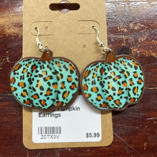 WOOD PUMPKIN EARRINGS