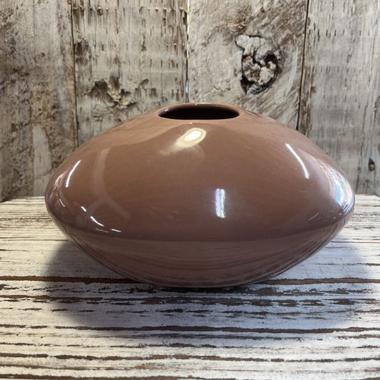 VINTAGE HANDCRAFTED SALMON OVAL VASE
