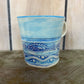 POTTERY MUG W/ FISH -BLUE