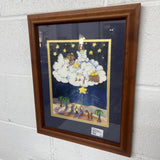 FRAMED SIGNED NATIVITY CHRISTMAS WALL ART