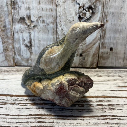 NATURAL STONE BIRD FIGURAL STATUE