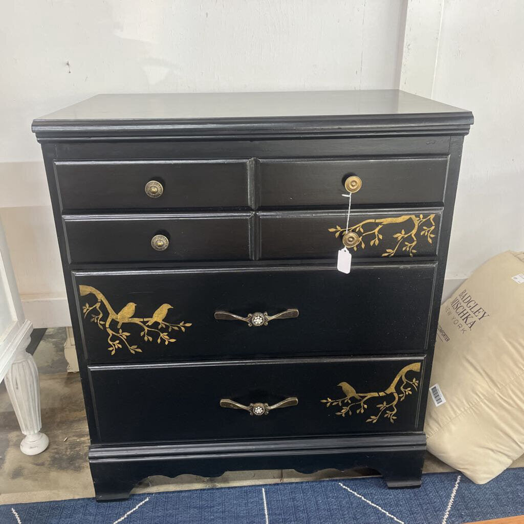 CHEST BLACK W/GOLD STENCILING
