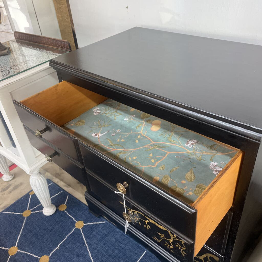 CHEST BLACK W/GOLD STENCILING