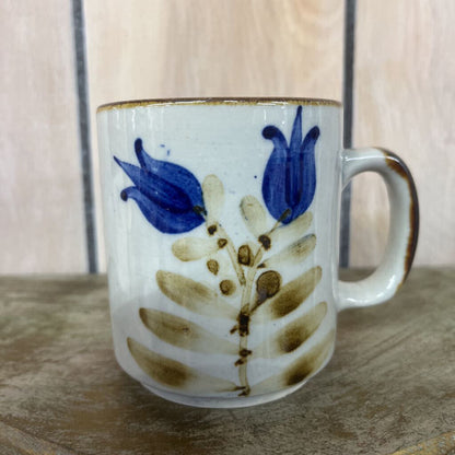 VINTAGE STONEWARE HAND-PAINTED MUG W/FLOWER
