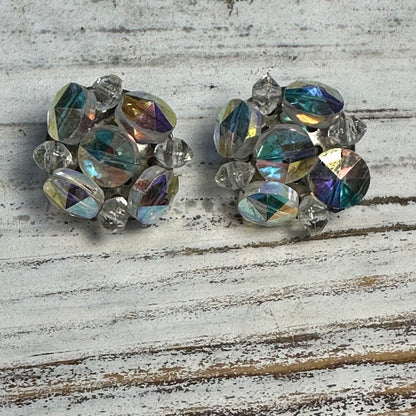 VTG AB CYRSTAL CLIP EARRINGS