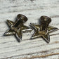 VTG ROOTBEER ENAMEL STAR CLIP EARRINGS