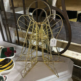 LARGE GOLDEN IRON ANGEL CANDLE HOLDER