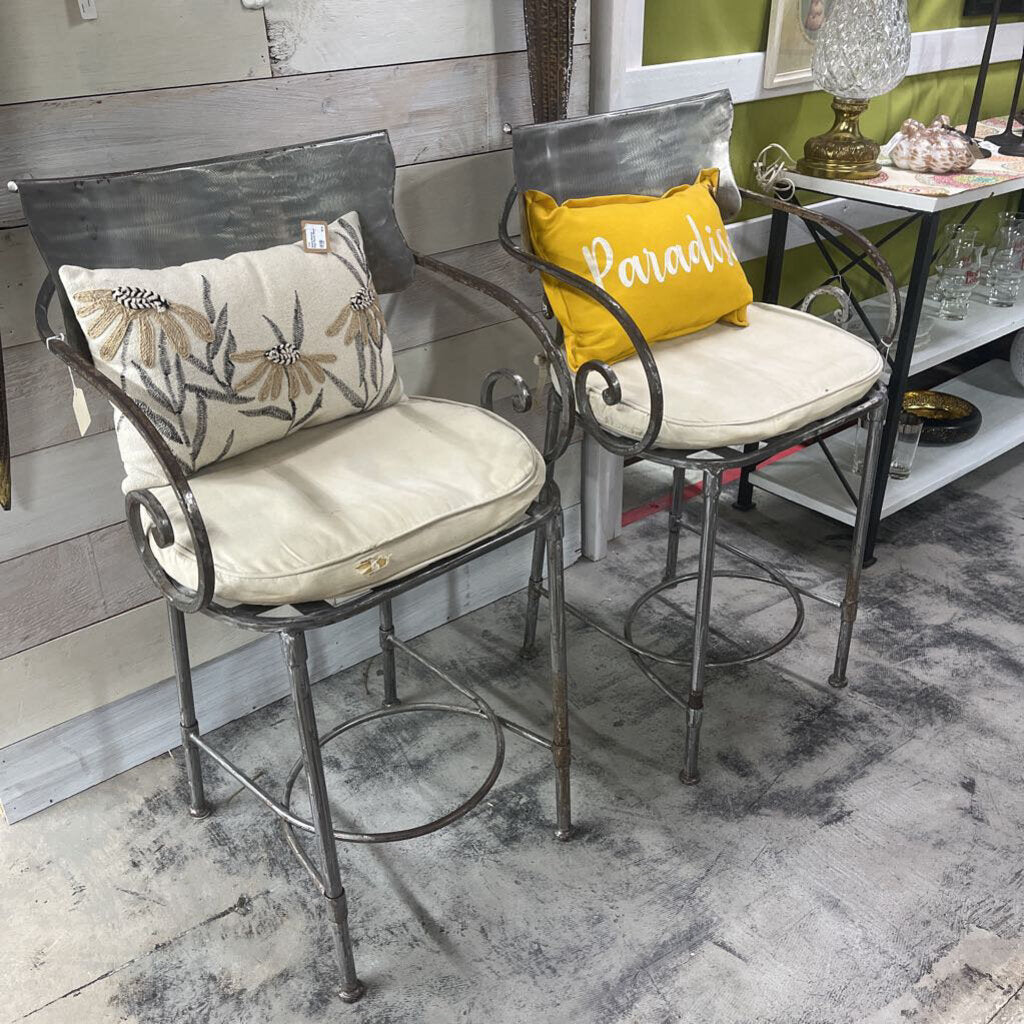 Pair Arhaus Metal Garden Chairs