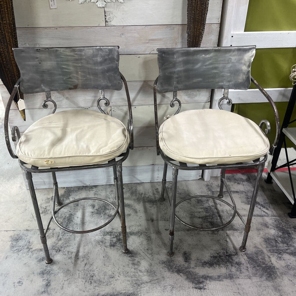 Pair Arhaus Metal Garden Chairs
