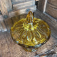 MCM AMBER GLASS CANDY DISH WITH LID