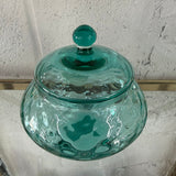 BLUE EMPOLI GLASS CANDY DISH WITH LID