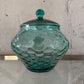 BLUE EMPOLI GLASS CANDY DISH WITH LID