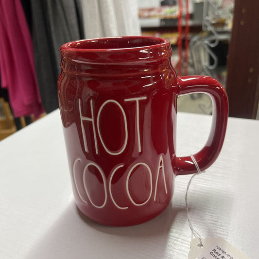Red Rae Dunn Hott Cocoa Mason Jar Mug