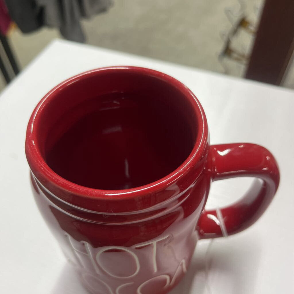 RED RAE DUNN HOTT COCOA MASON JAR MUG
