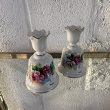 Pair Porcelain Bell Candleholders