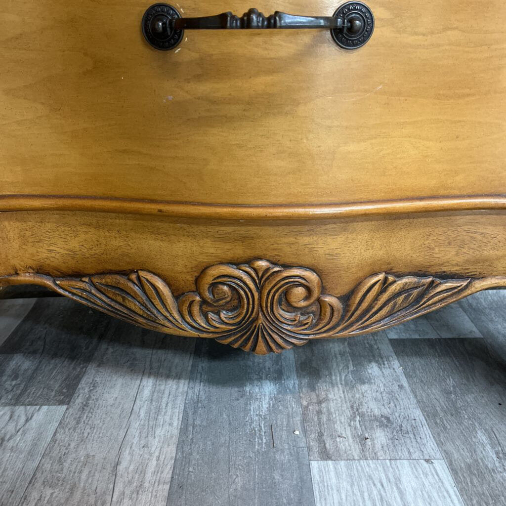 PAIR LARGE STONE TOP BEDSIDE TABLES