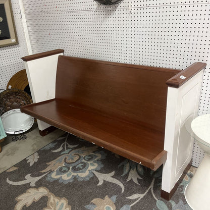 FINISHED SOLID WOOD CHURCH PEW 59.5 INCHES LONG