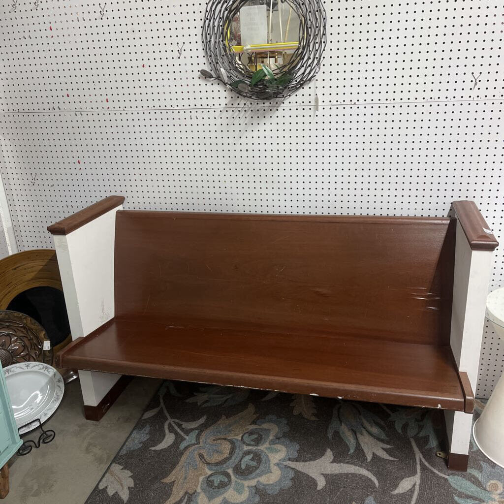 FINISHED SOLID WOOD CHURCH PEW 59.5 INCHES LONG