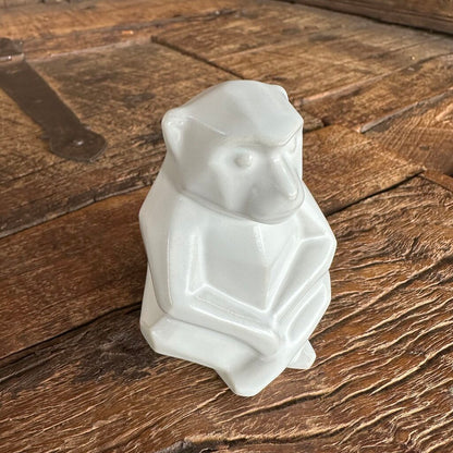 WHITE POTTERY MONKEY
