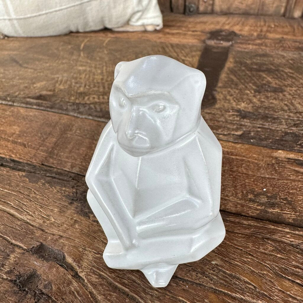 WHITE POTTERY MONKEY