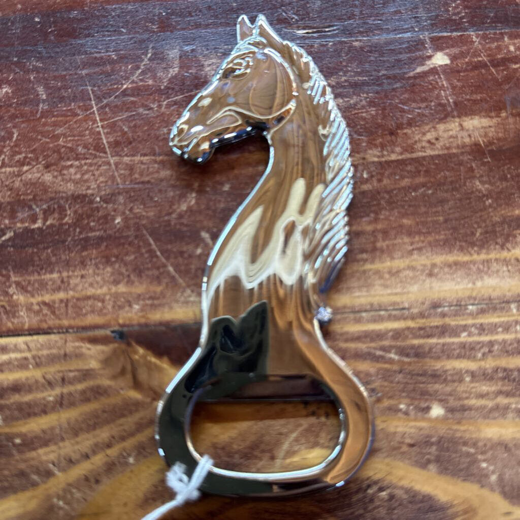 SHERIDAN CHROME HORSE BOTTLE OPENER