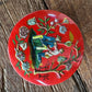 Vtg Round Red Makeup/Trinket Tin