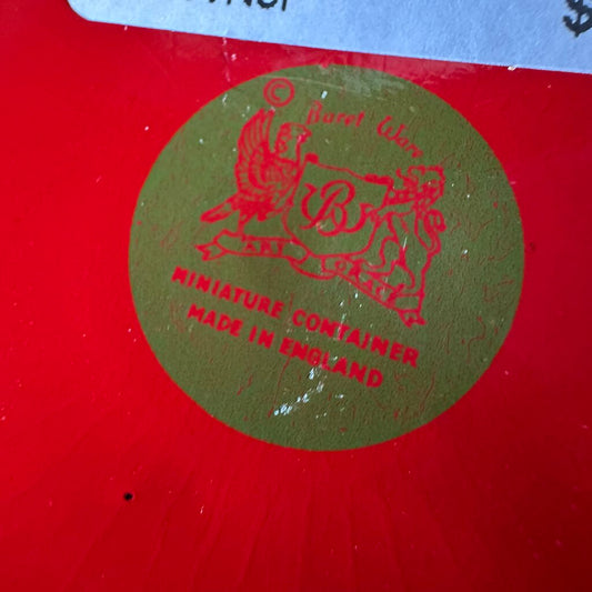 Vtg Round Red Makeup/Trinket Tin