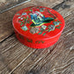 Vtg Round Red Makeup/Trinket Tin