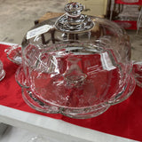 Clear Glass Domed Cake Stand 2pc