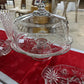 Clear Glass Domed Cake Stand 2pc