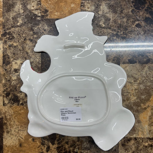 FITZ AND FLOYD CHEERS SNOWMAN PLATE